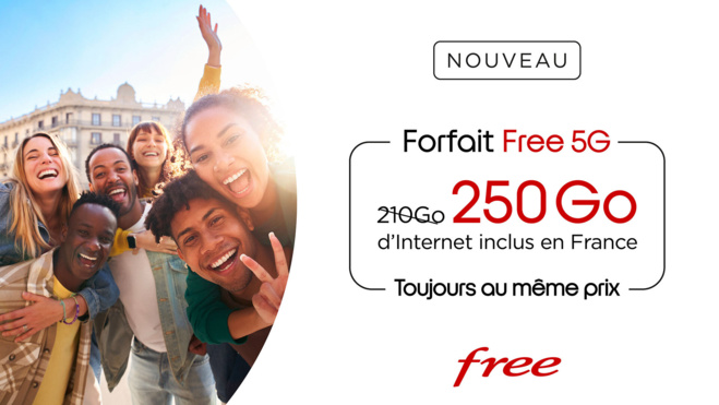 Free augmente à 250 Go/mois l’Internet inclus dans le Forfait Free sans surcoût