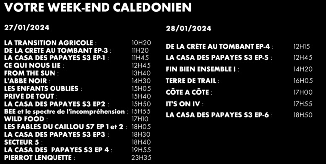 Week-end 100% Calédonien, du 27 au 28 janvier sur Canal+ Calédonie