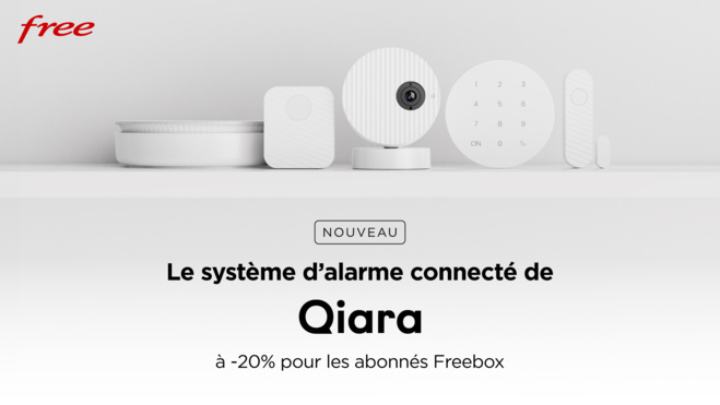 Le système d'alarme connecté nouvelle génération de Qiara proposé aux abonnés Freebox