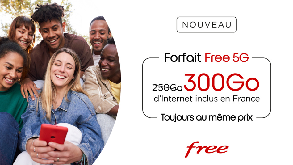 Free augmente à 300 Go/mois l’Internet inclus dans le Forfait Free 5G toujours au même prix