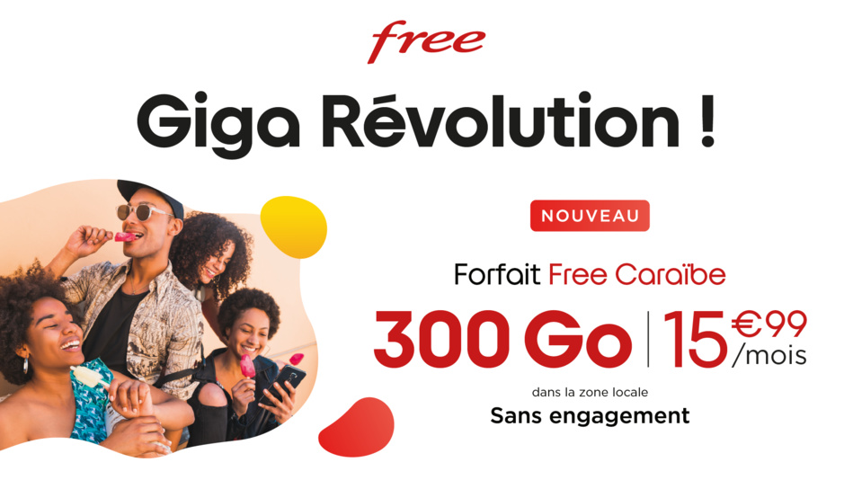 Pour ses 2 ans, Free Caraïbe lance une nouvelle offre avec 300Go de data pour 15,99€