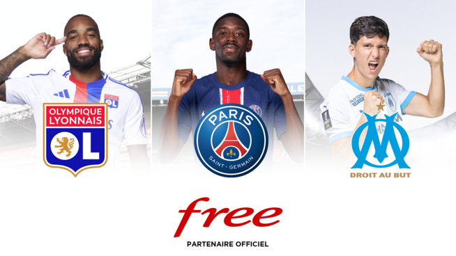 Free devient partenaire de l’OM, du PSG et de l’OL et proposera des contenus exclusifs sur Free FOOT