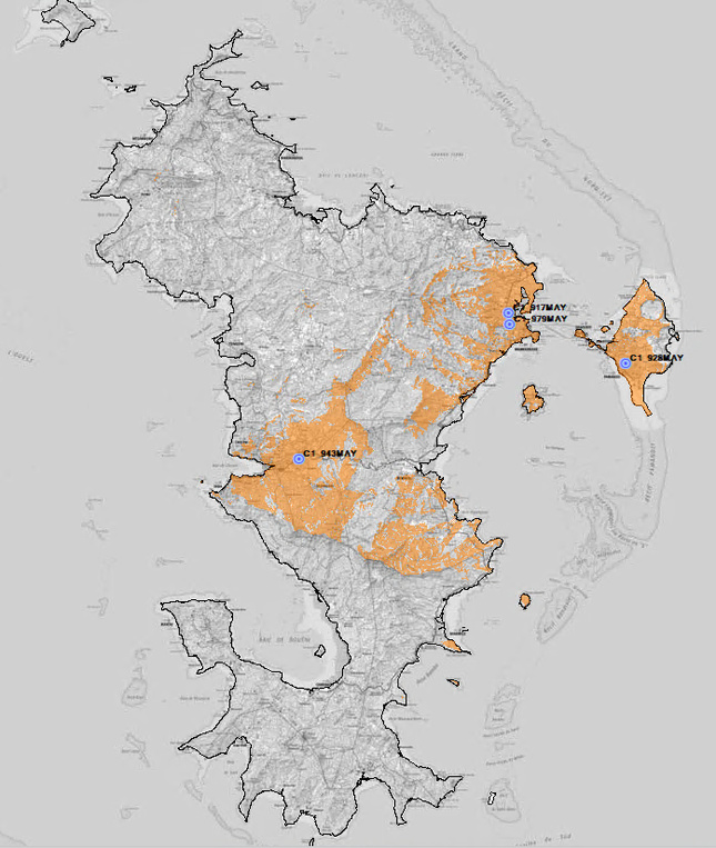 Carte de la couverture à 16h