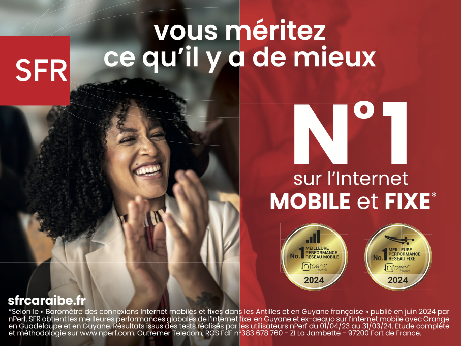 Baromètre nPerf des connexions Internet mobiles 2024: SFR Caraïbe et Orange 1er ex aequo en Guadeloupe et en Guyane, Orange seul en Martinique