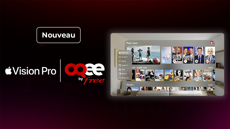 Free propose son application TV OQEE sur Apple Vision Pro