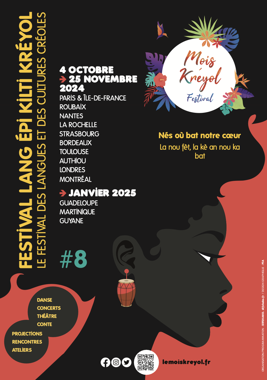 Le Festival Mois Kreyol mène tambour battant pour sa 8ème édition, dès aujourd'hui en France Métropolitaine et en janvier 2025 aux Antilles-Guyane