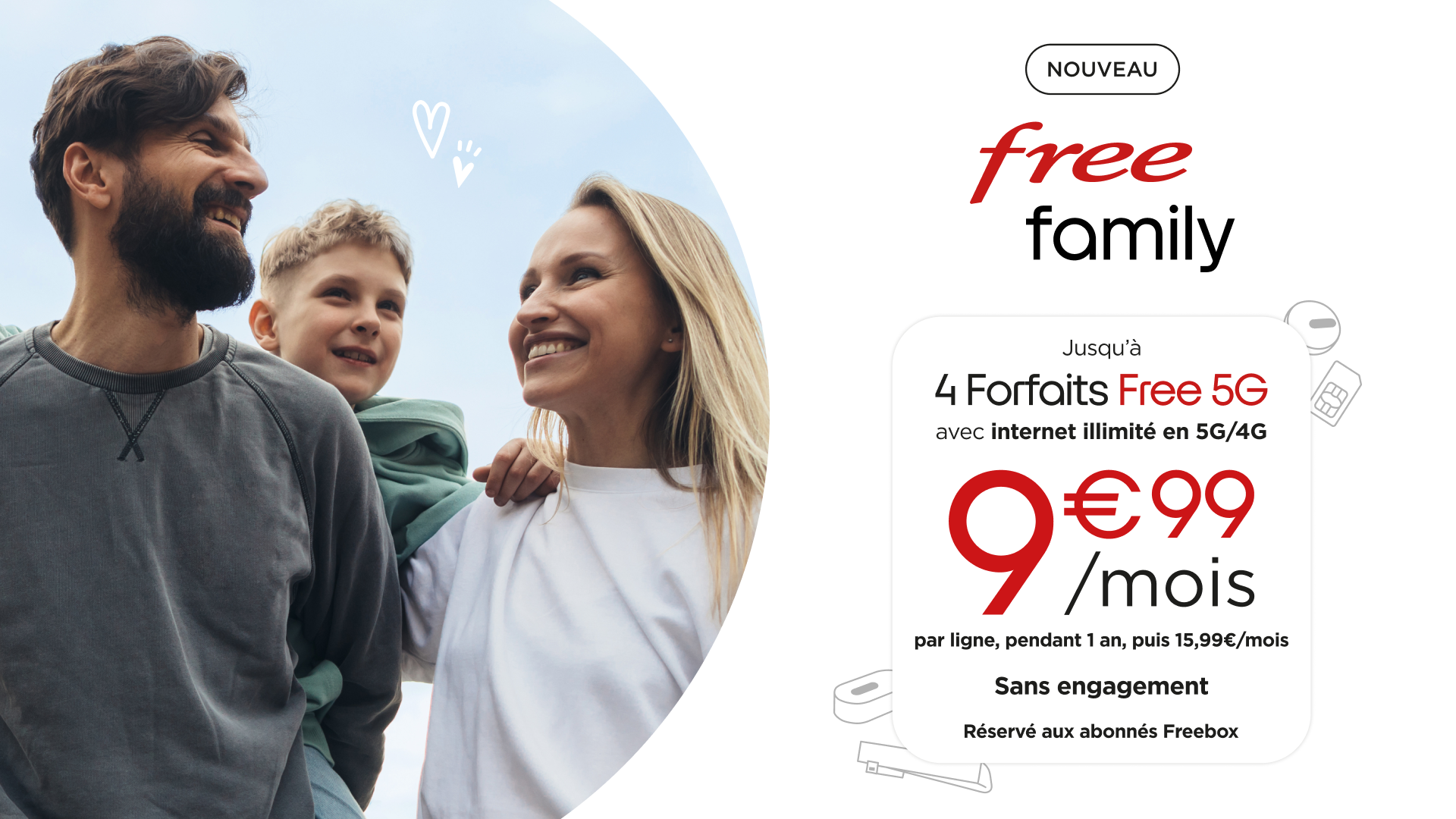 Free lance Free Family : la solution box + mobile avec internet illimité la moins chère et la plus généreuse du marché 