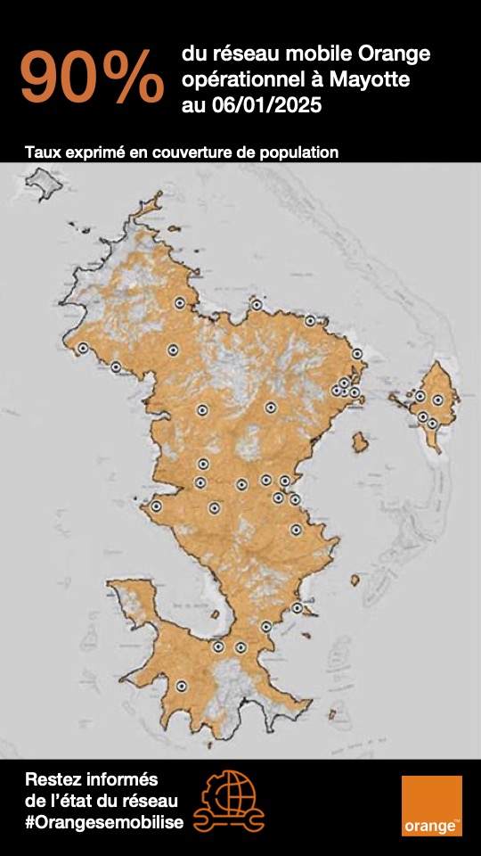 Orange rétablit la connectivité pour 90% de la population à Mayotte