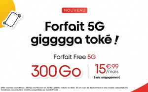 Free Réunion enrichit son forfait 5G avec + de data mobile à un prix ultra compétitif avec 300 Go d’Internet pour 15,99€/mois, sans engagement !